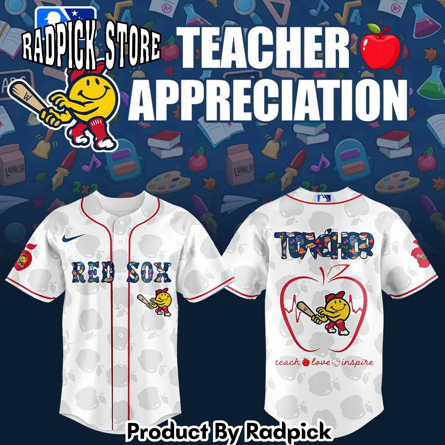Radpick worcester red sox teacher appreciation combo baseball jersey rp1271